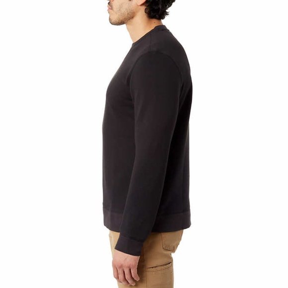 NWT GH Bass & Co Men's Sueded Fleece Crew Neck Sweatshirt Size L Black $65 CC301 - Picture 2 of 4